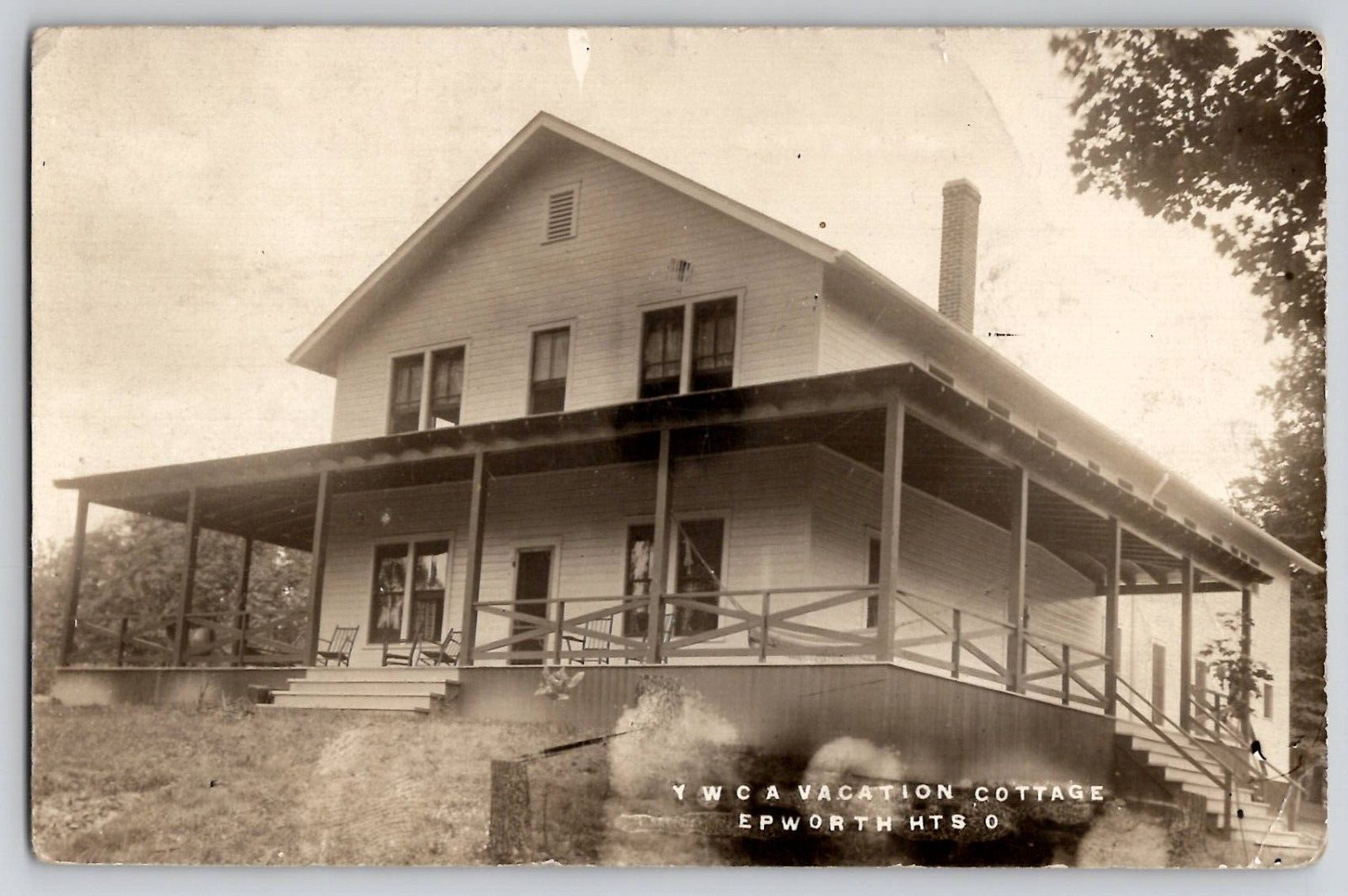 Epworth Heights Ohio, YWCA Vacation Cottage, Miami Township RPPC Photo Postcard