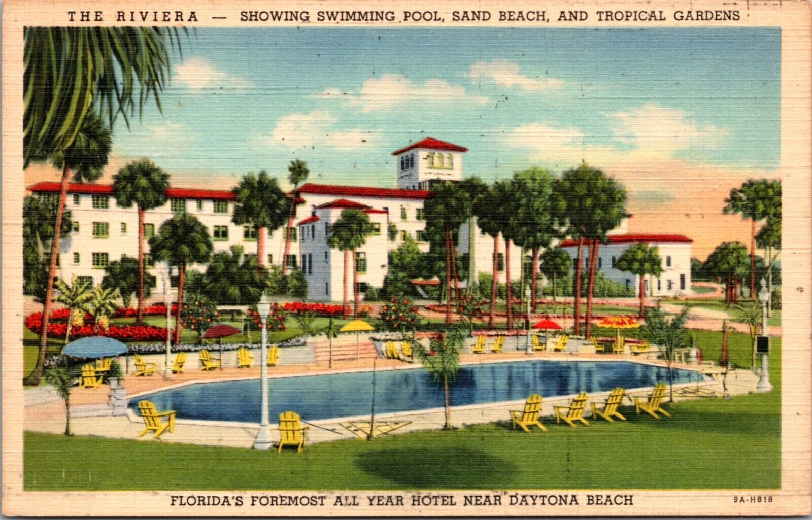 Linen PC Swimming Pool and Beach The Riviera Hotel in Daytona Beach, Florida