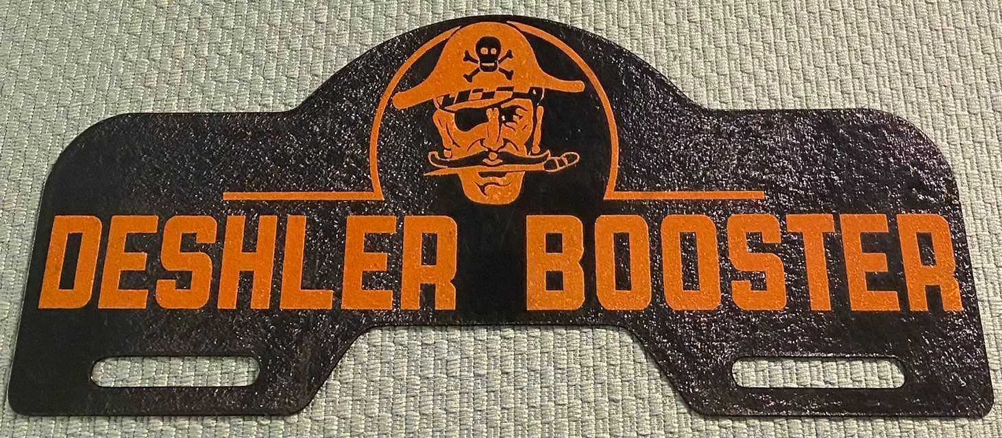 Deshler High School Pirates Booster License Plate Topper Ohio STEEL