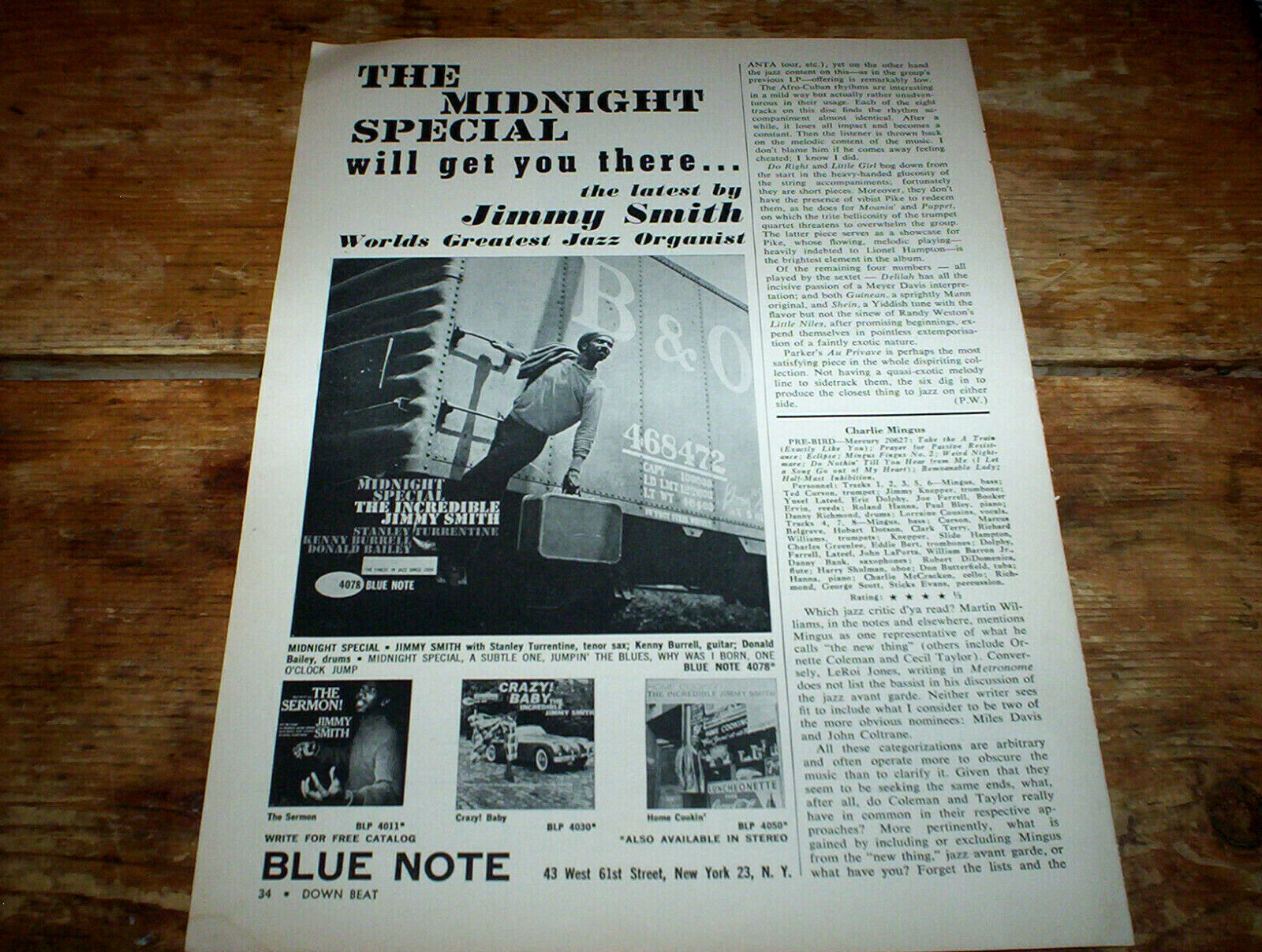 JIMMY SMITH midnight special ( BLUE NOTE RECORDS ) 60\'s US magazine PROMO Ad NM-