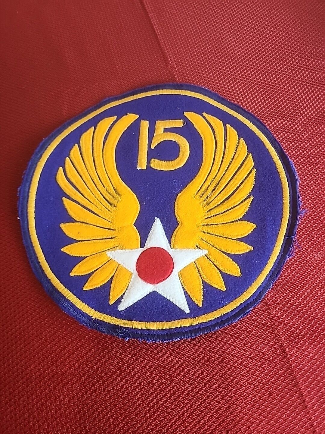 Large 15th Army Air Force Souvenir Style Patch 10.5 Inches