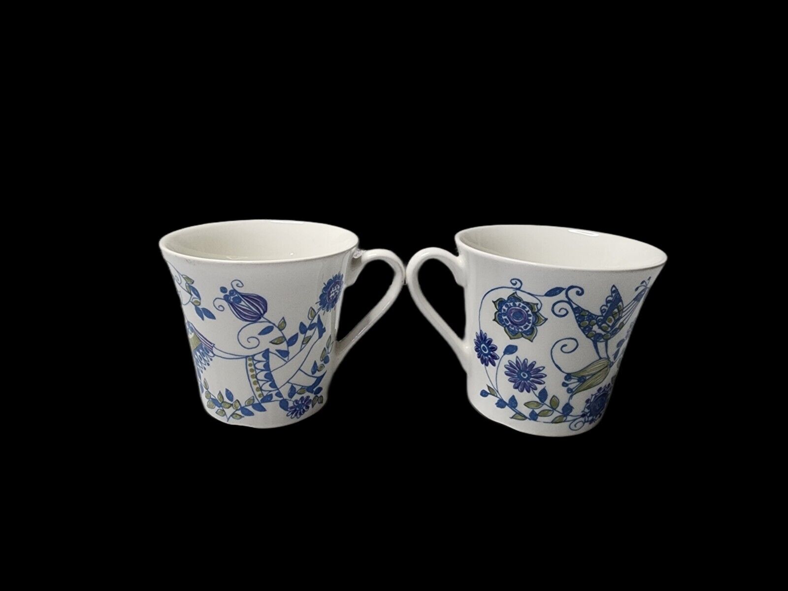 Figgjo Flint Turi Design Norway Lotte Handpainted Blue Girl/Guy Teacups