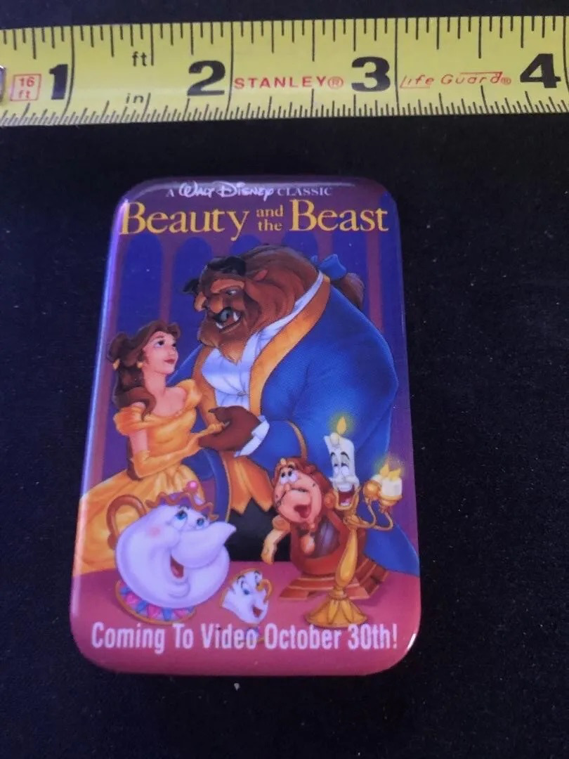 VINTAGE Disney Beauty and the Beast Promotional VHS Pin