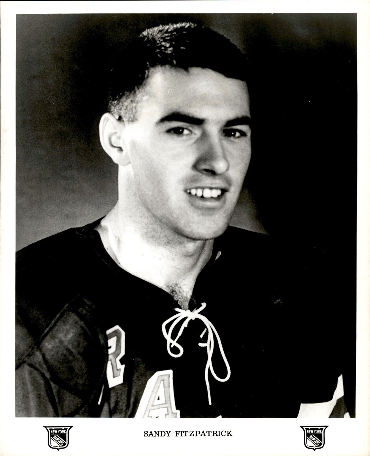 PF17 Original Photo SANDY FITZPATRICK 1964-65 NEW YORK RANGERS NHL HOCKEY CENTER