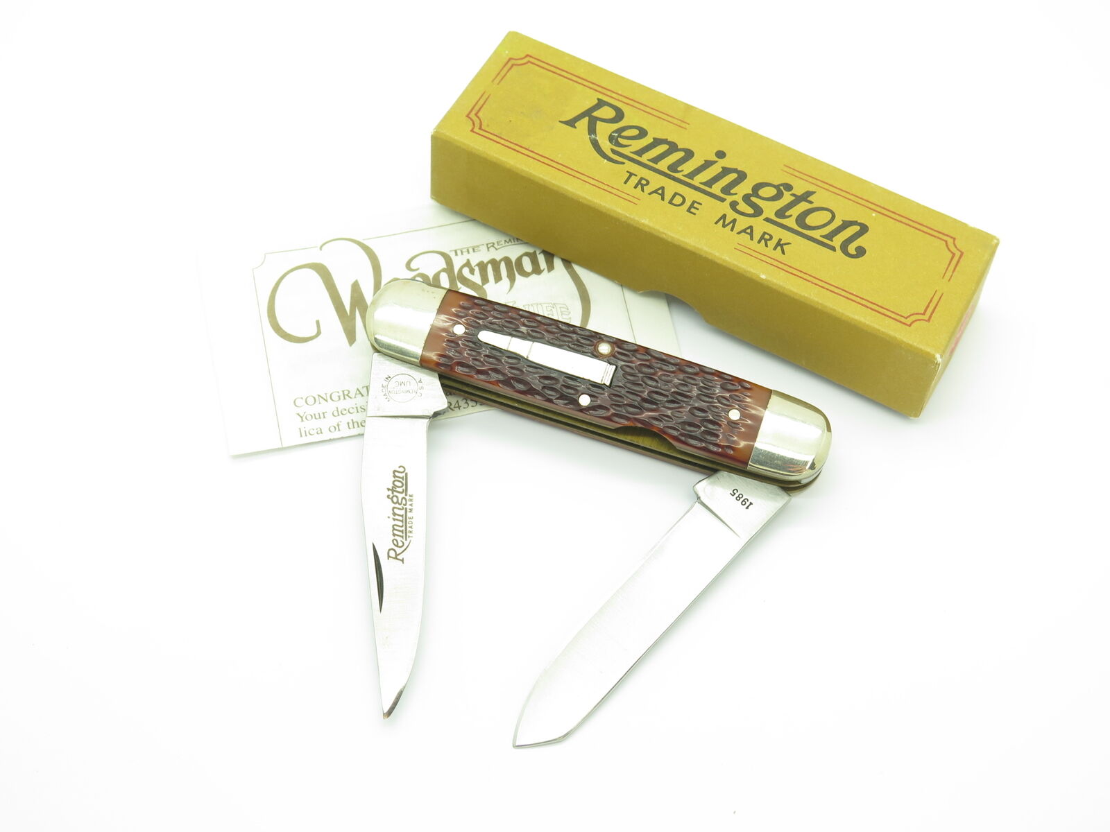 Vintage 1985 Remington R4353 Woodsman Bullet USA Muskrat Folding Pocket Knife