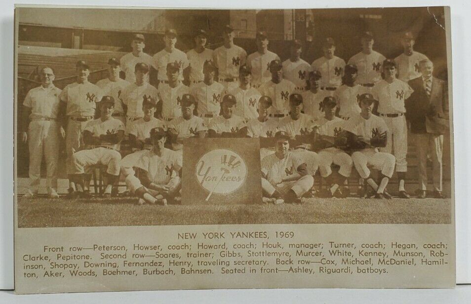 1969 New York Yankees MLB Baseball Team Postcard P6