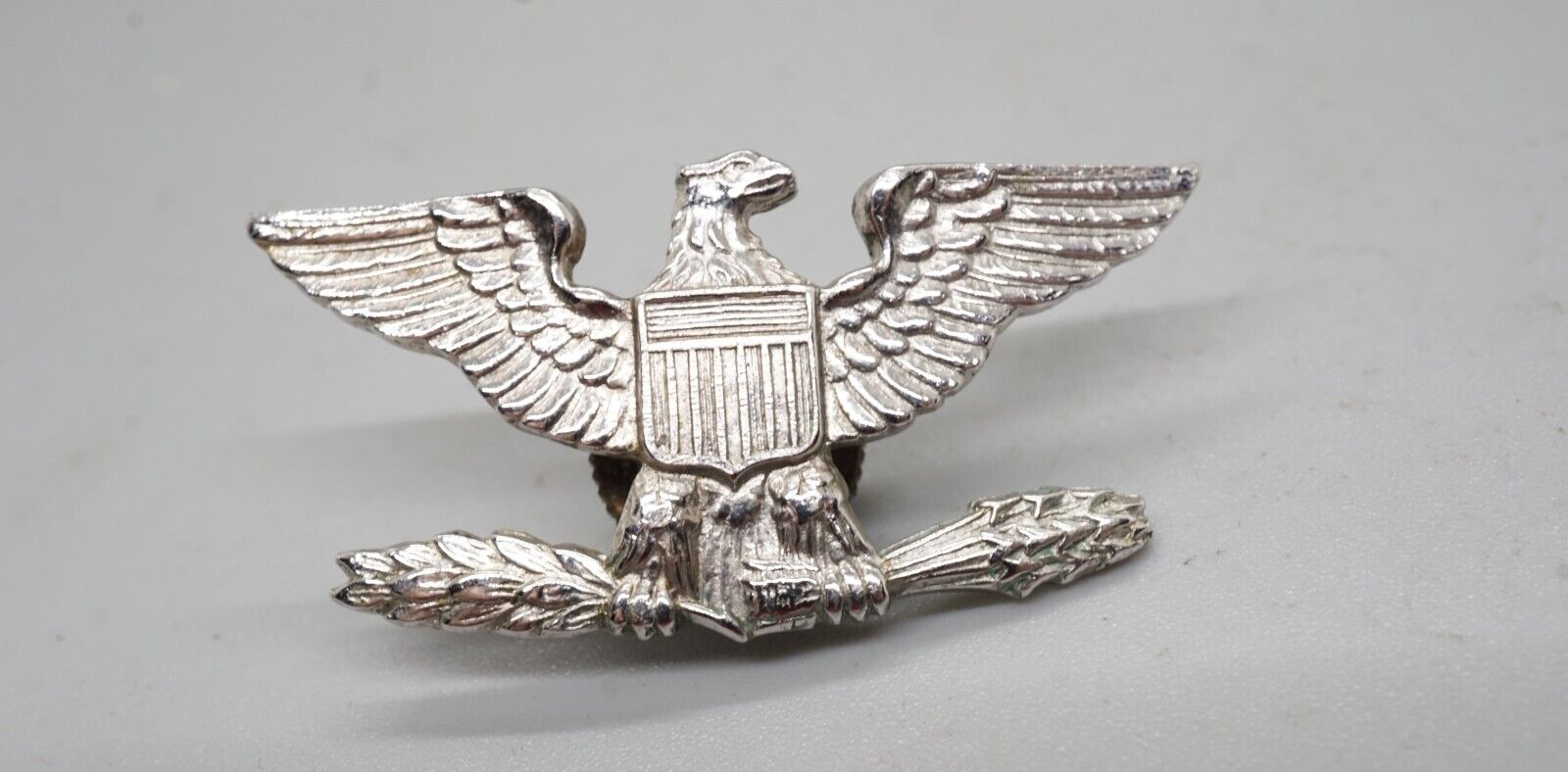 WWII Army Colonel Rank War Eagle Helmet Badge RARE