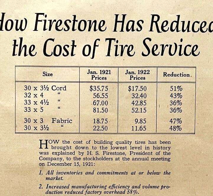 1922 Firestone Tires Services XL Advertisement Automobilia Ephemera 14 x 10.5\