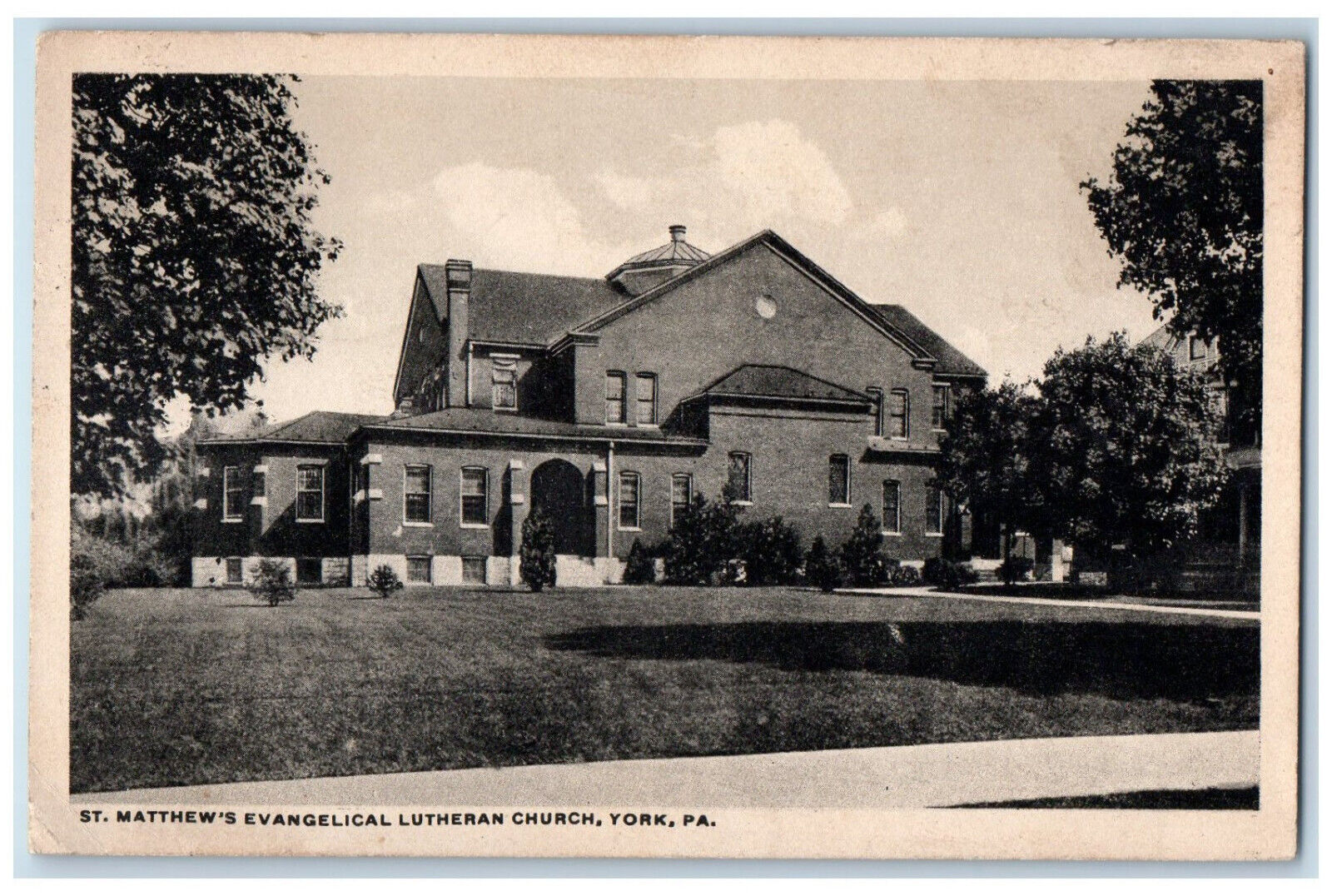 1918 St. Matthew\'s Evangelical Lutheran Church York Pennsylvania PA RPO Postcard