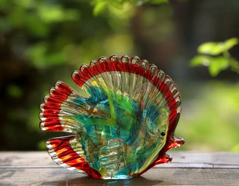 Colored Handmade Glass Fish Glass Ornaments Decoration Gift Set