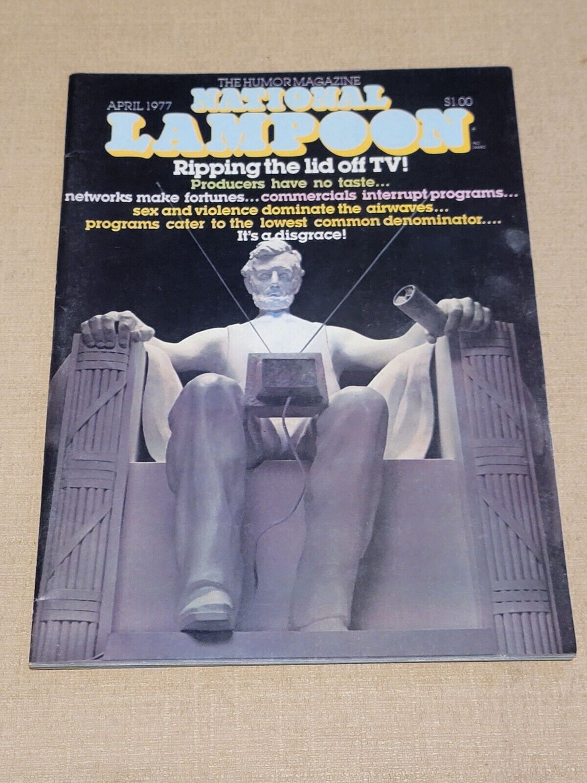 National Lampoon Magazine April 1977 Ripping Lid Off TV Issue Humor Satire VTG