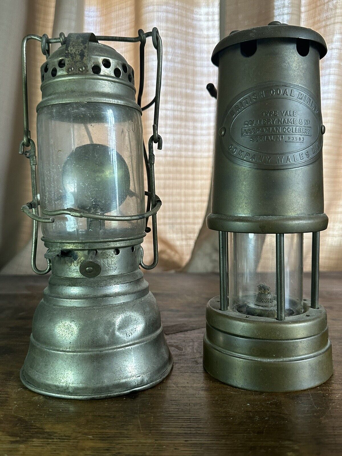 Pair Of Vintage MINING Lanterns, American / U.K.  Good Condition