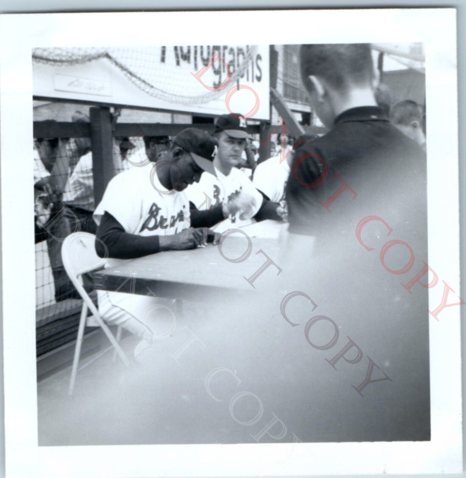 Original 1964 Rico Carty Bill Hoeft Braves Autographing Real Photo Snapshot C44