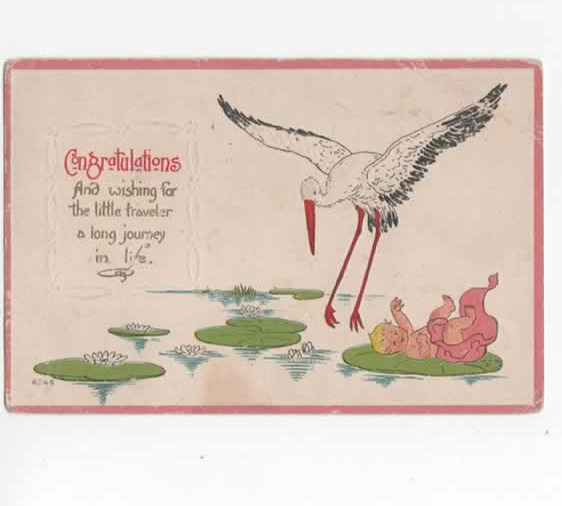 Baby Birth Announcement postcard  1916
