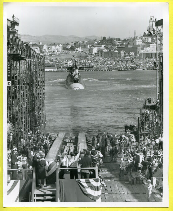 1965 Submarine SSBN-658 Mariano Vallejo Launch Mare Island Original Photo #5