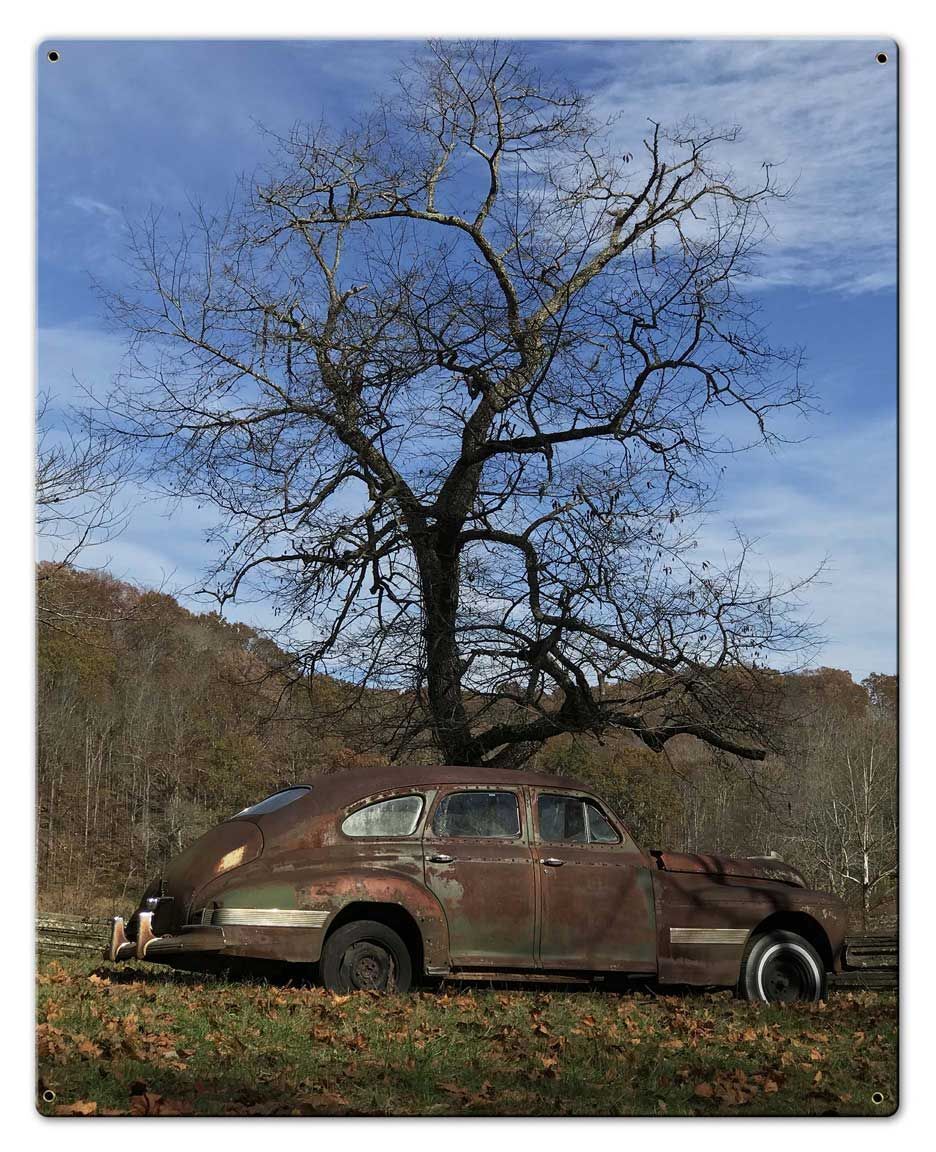 FALL RUST ANTIQUE CAR UNDER TREE 30\