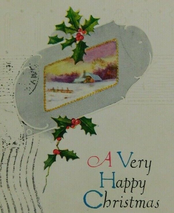 A Very Happy Christmas Written Posted Divided Back Vintage Postcard