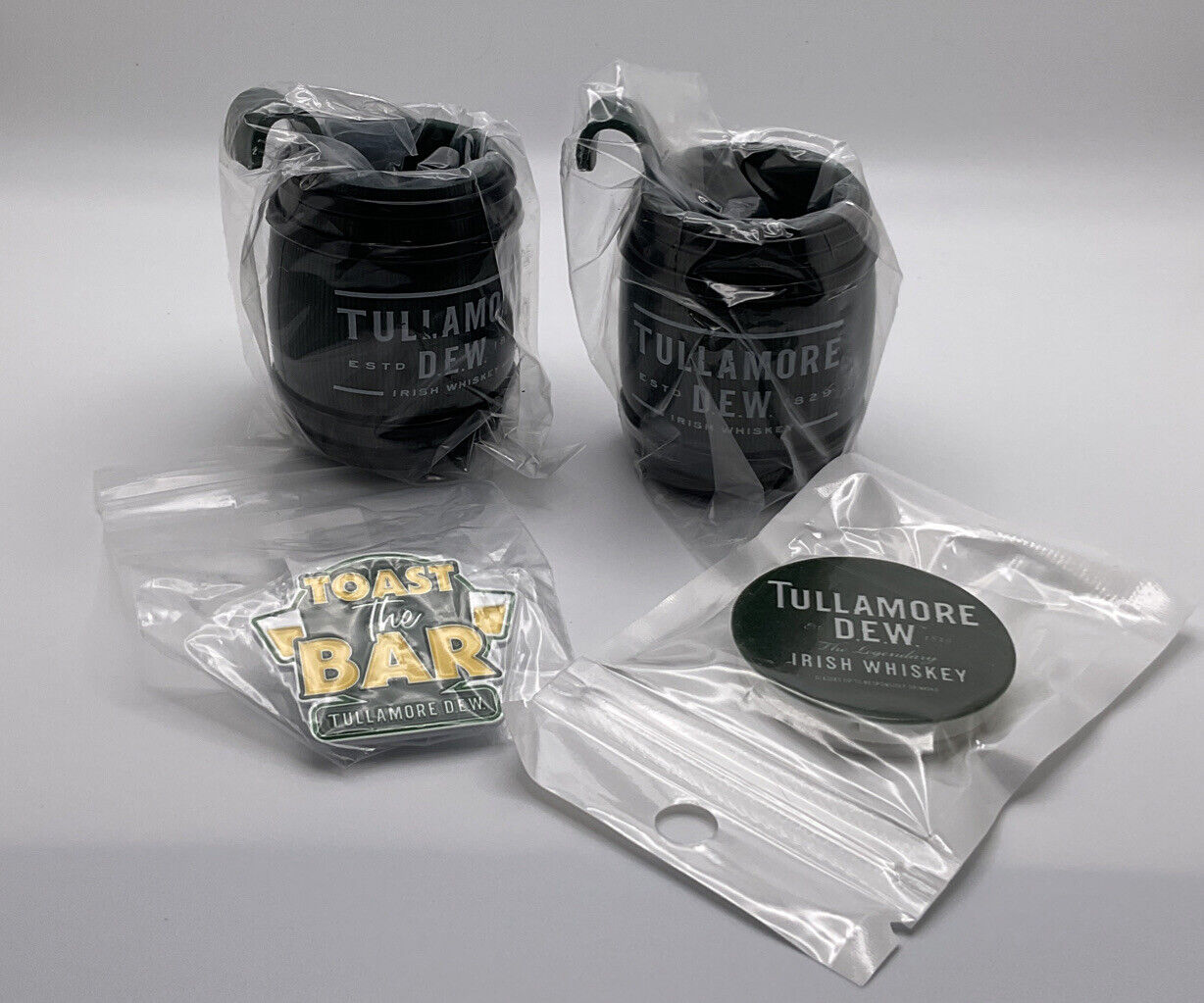 Tullamore Dew | Promotional Items | Set Of 4 | Shot Glasses,Phone Stand,Pin New