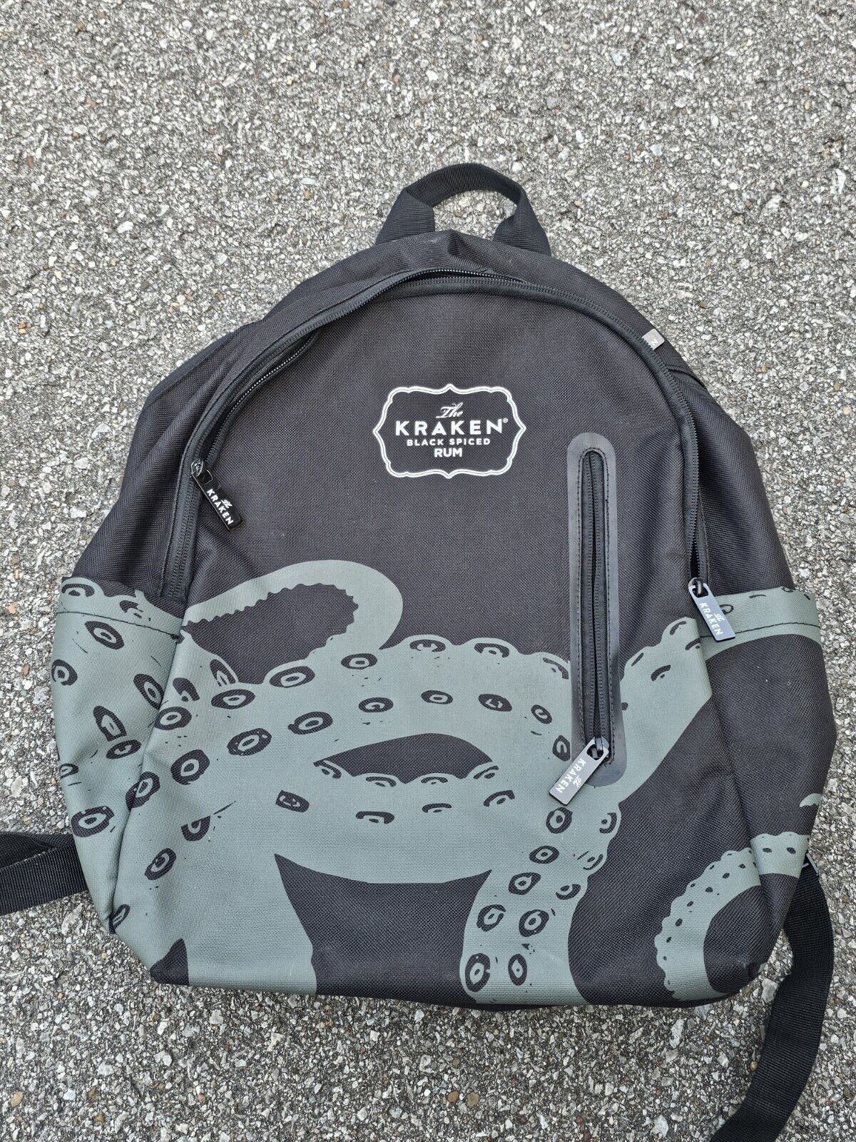 Rare The Kraken Black Spiced RUM Backpack Black And Grey memorabilia merchandise
