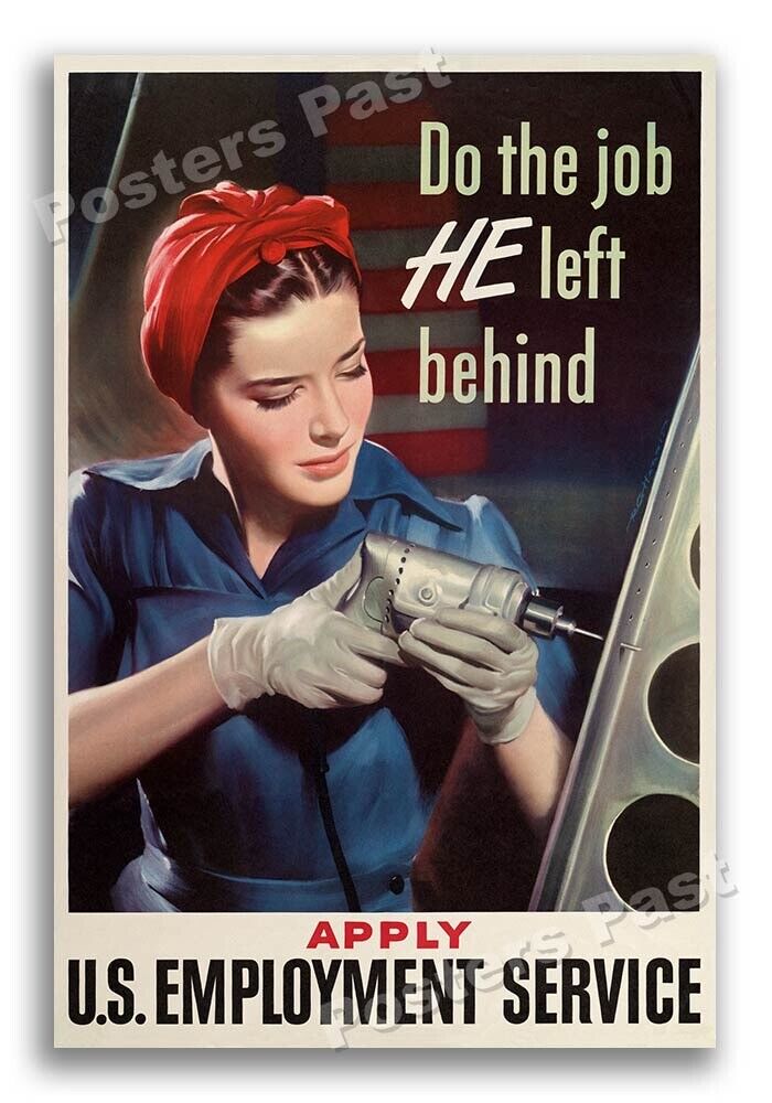 1943 Do the job HE left behind Vintage Style WW2 Poster - 16x24