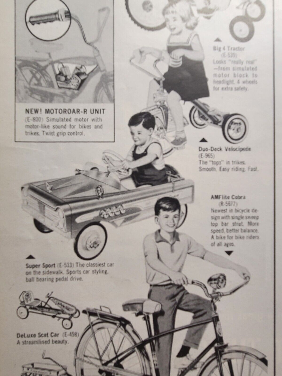 AMF Bicycles Pedal Cars Tricycles Olney Illinois Children Vintage Print Ad 1964