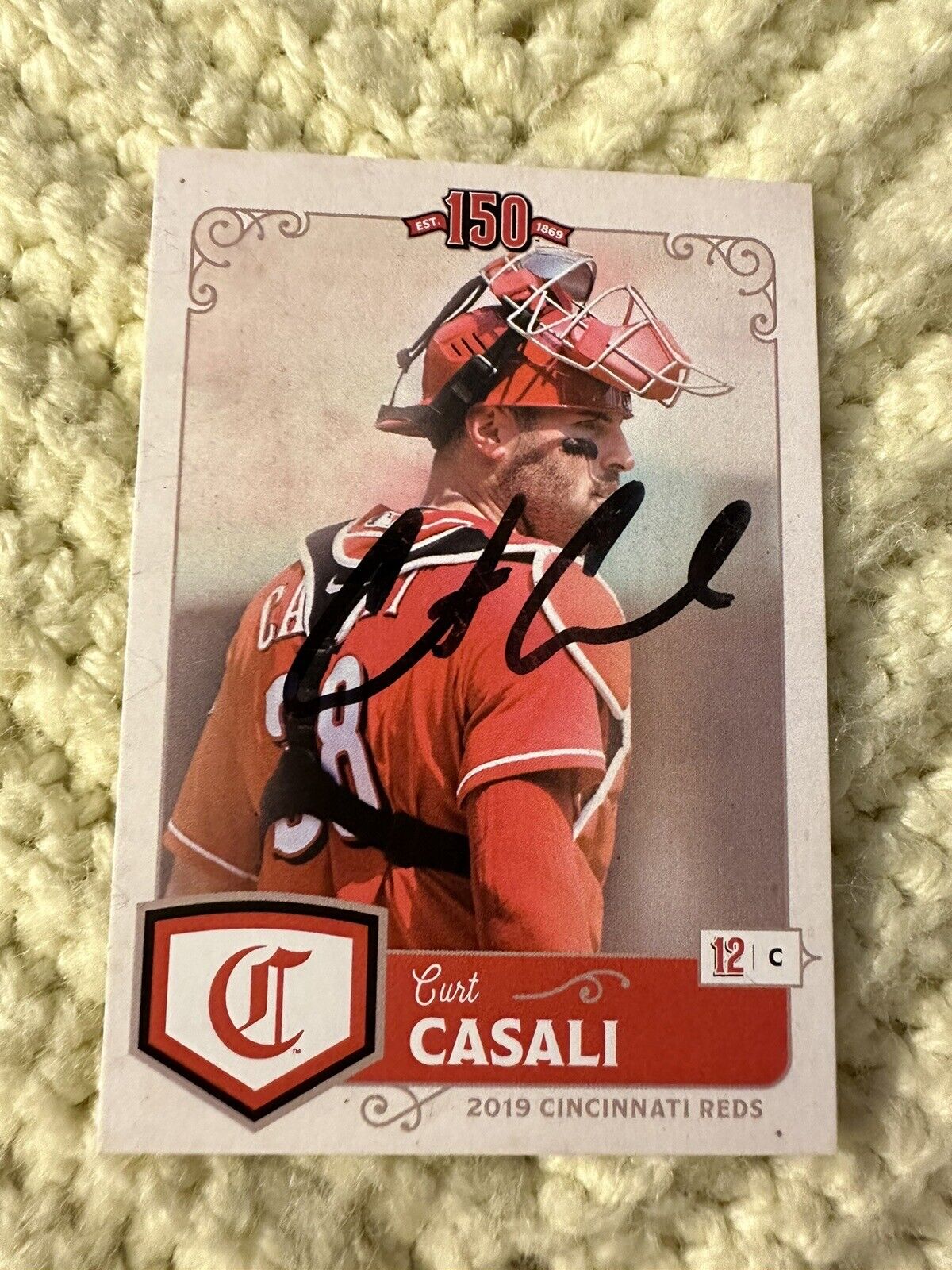 Kahns Baseball Trading Card Cincinnati Reds Team Issued Curt Casali Signed