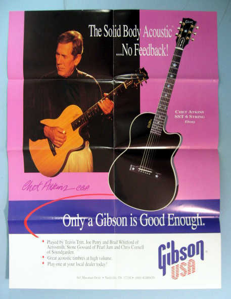 CHET AKINS GIBSON GUITAR PROMO POSTER 1992 #78