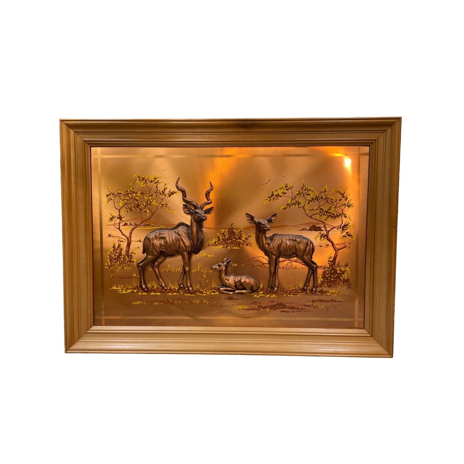 John Louw African 3D Copper Wall Art 34.5 x 24.5 Framed SKU908