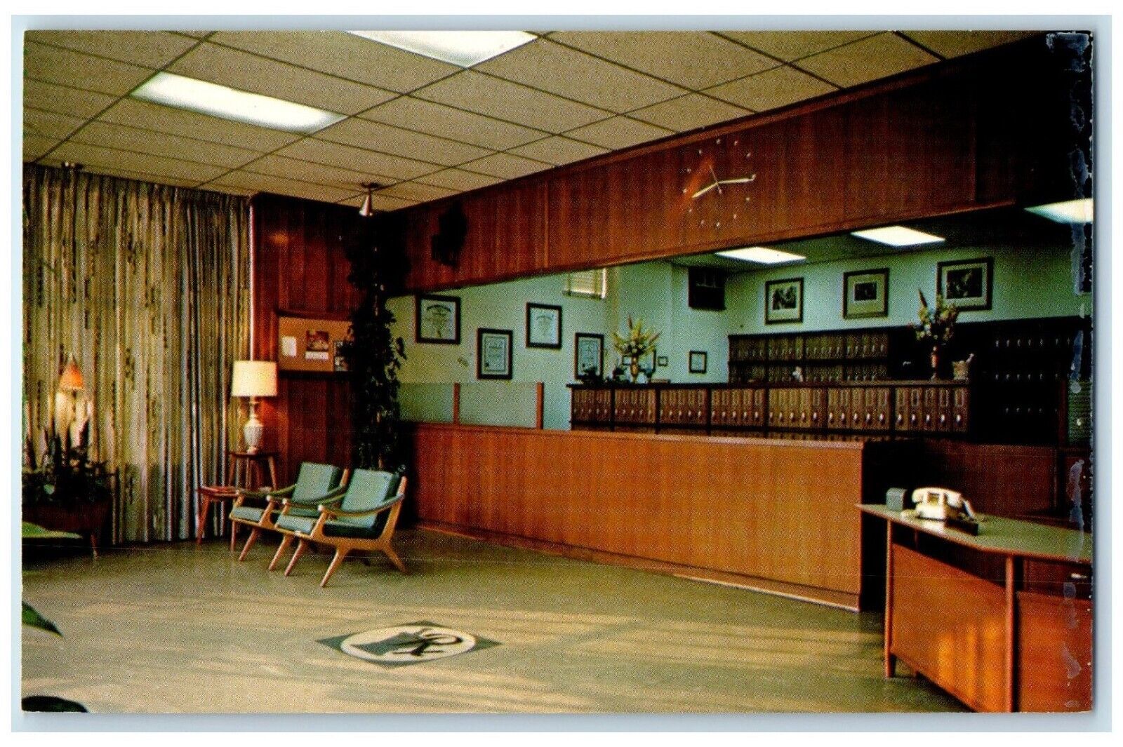 c1960 White Pharmacy Interior Building Berryville Virginia VA Vintage Postcard