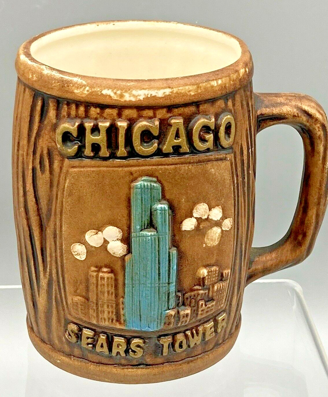 Chicago Souvenir Sears Tower kitschy Coffee Mug Made In Japan Ceramic Cup VTG