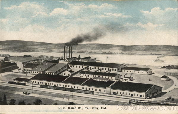 Tell City,IN U.S. Hame Co. Kropp Perry County Indiana Antique Postcard Vintage