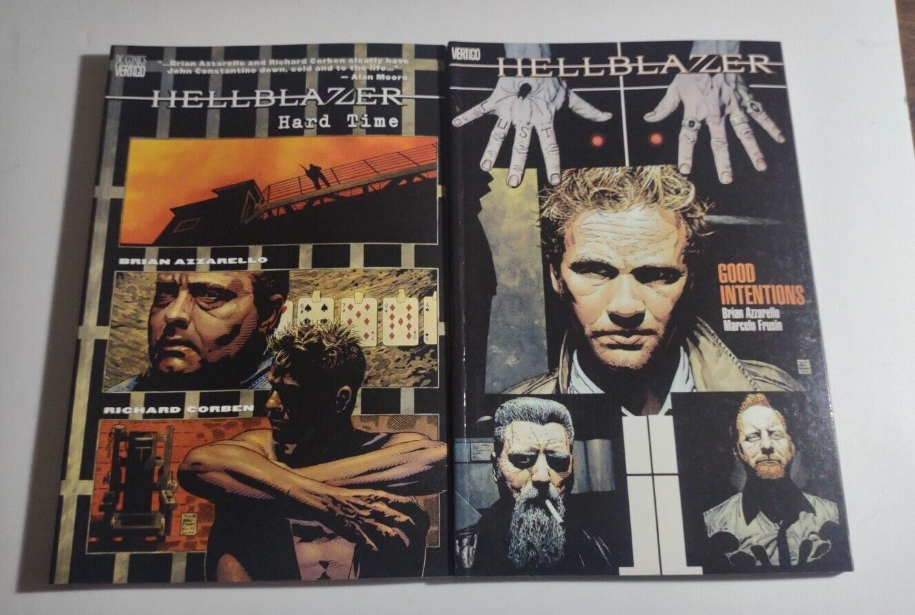 Lot of 2 HELLBLAZER: HARD TIME & Good Intentions By Brian Azzarello. Paperbacks 