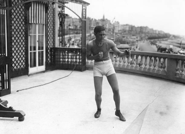 Willie Ritchie USA training Brighton retain World Lightweight titl - 1914 Photo