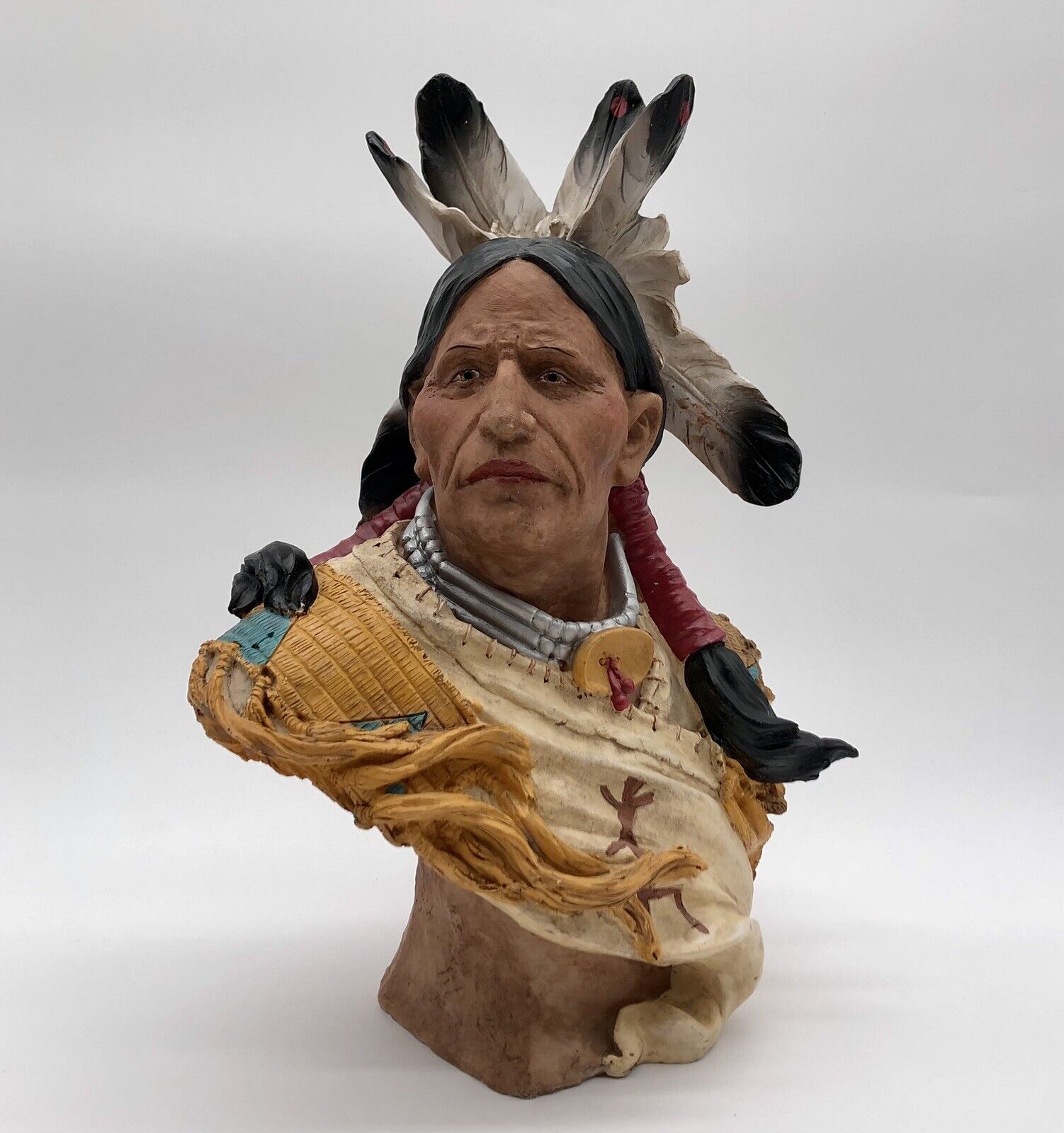 Vintage Native American Resin Bust Statue