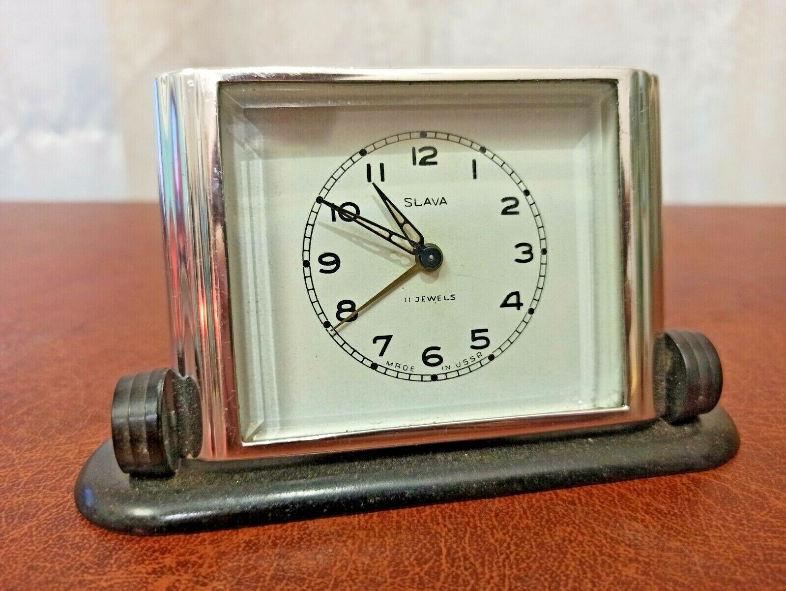  Vintage Soviet alarm clock. Slava . USSR .1960s  SN