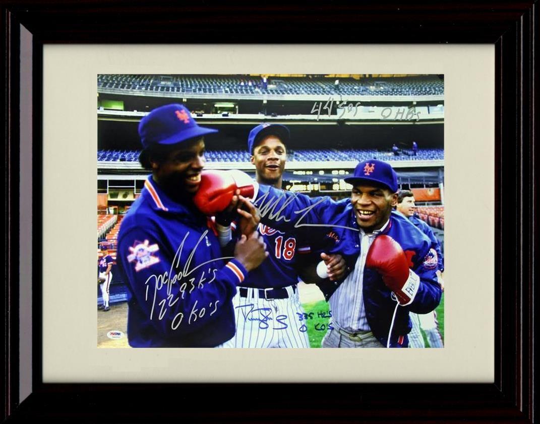 Unframed Dwight Gooden And Darryl Strawberry - New York Mets - With Mike Tyson