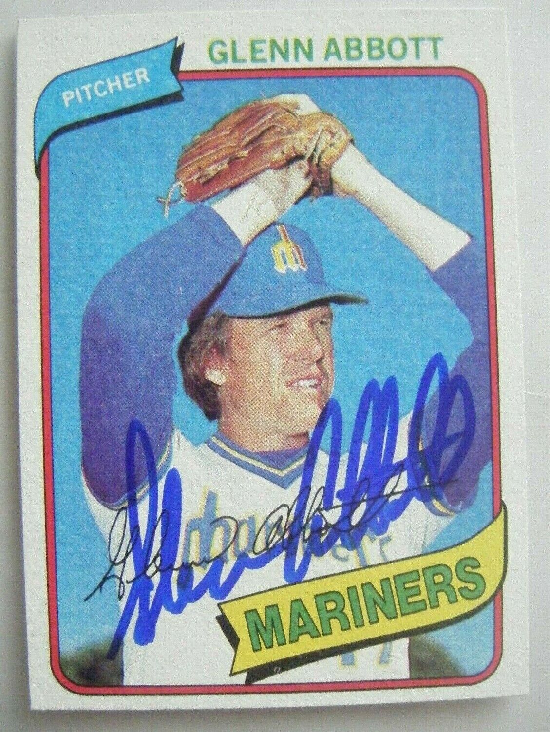 GLENN ABBOTT signed MARINERS 1980 Topps baseball card AUTO A\'s Autographed #166