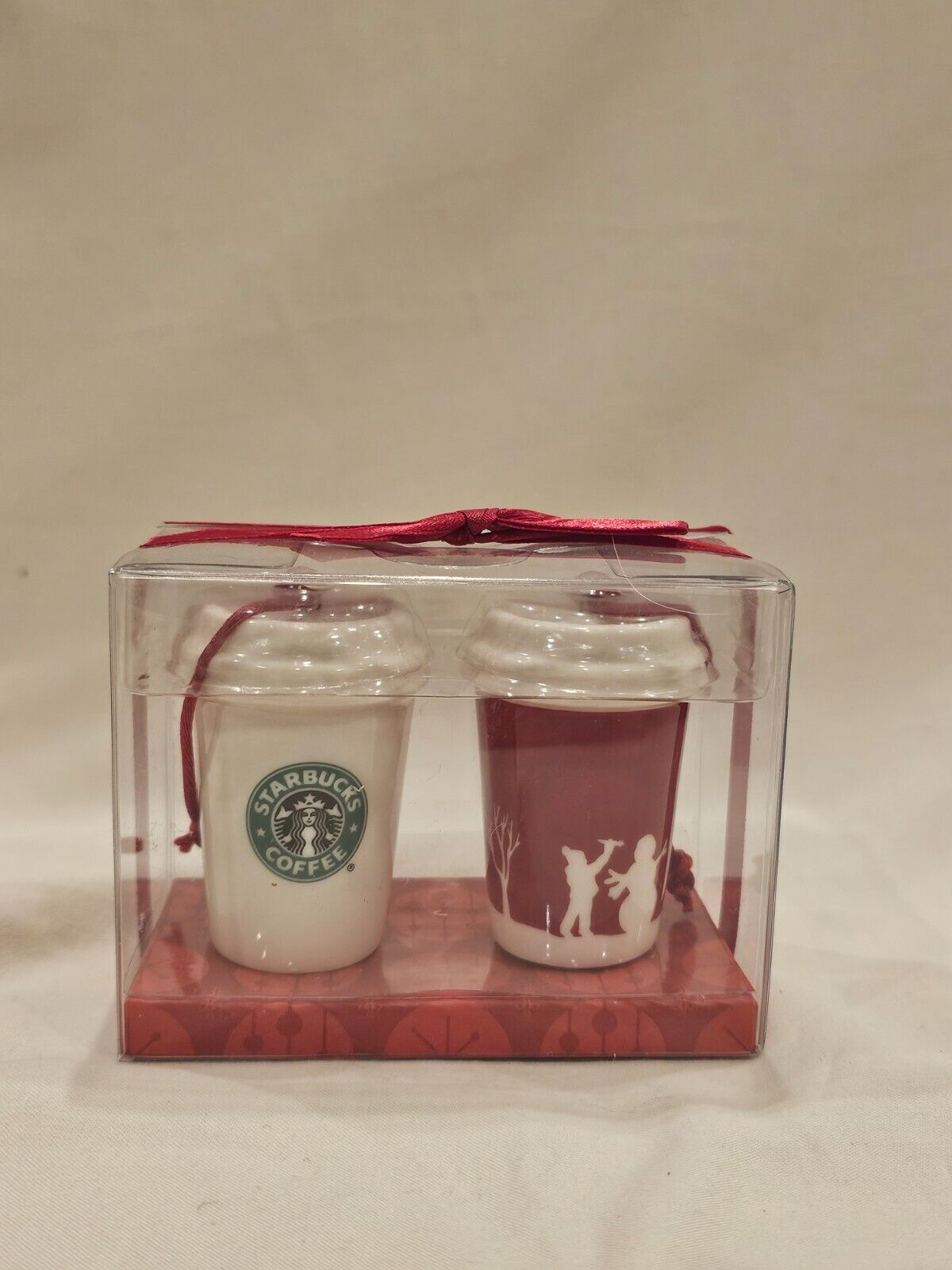 2006 Starbucks 2 cup ornament set