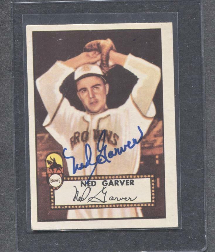 1952 Topps #212 Ned Garver Signed Reprint Card (Browns) 