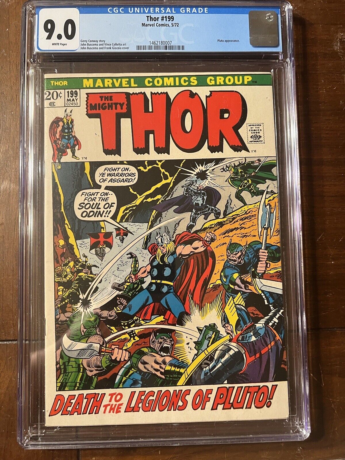 THOR #199 5/72 CGC 9.0 WHITE PAGES DYNAMIC CLASSIC COVER NICE