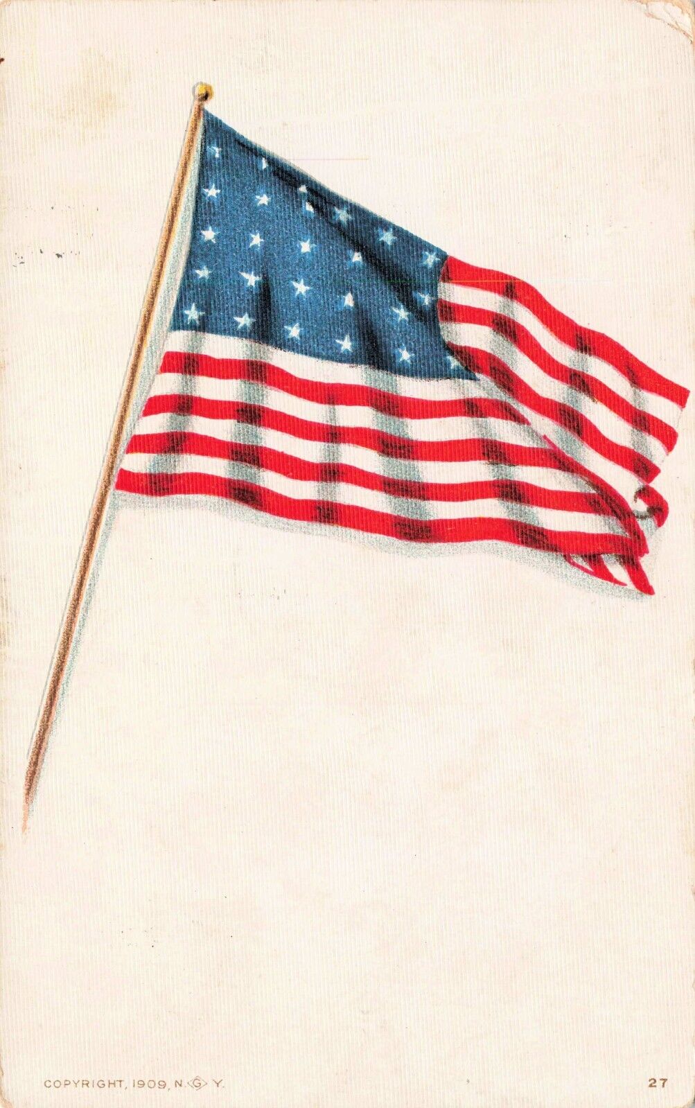 1909 American Flag, Vintage PC Posted 1911