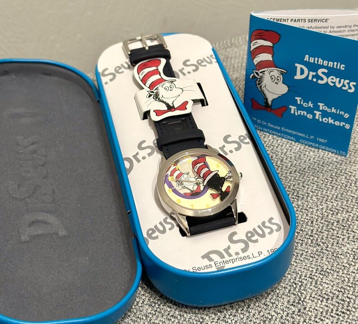 1997 Limited Edition Dr. Seuss Cat In The Hat Watch In Tin Box Unused Authentic