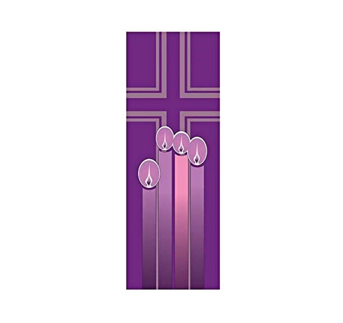 All Seasons Series Banners - Advent Candles Style With Hemmed Edges , 63 Inch