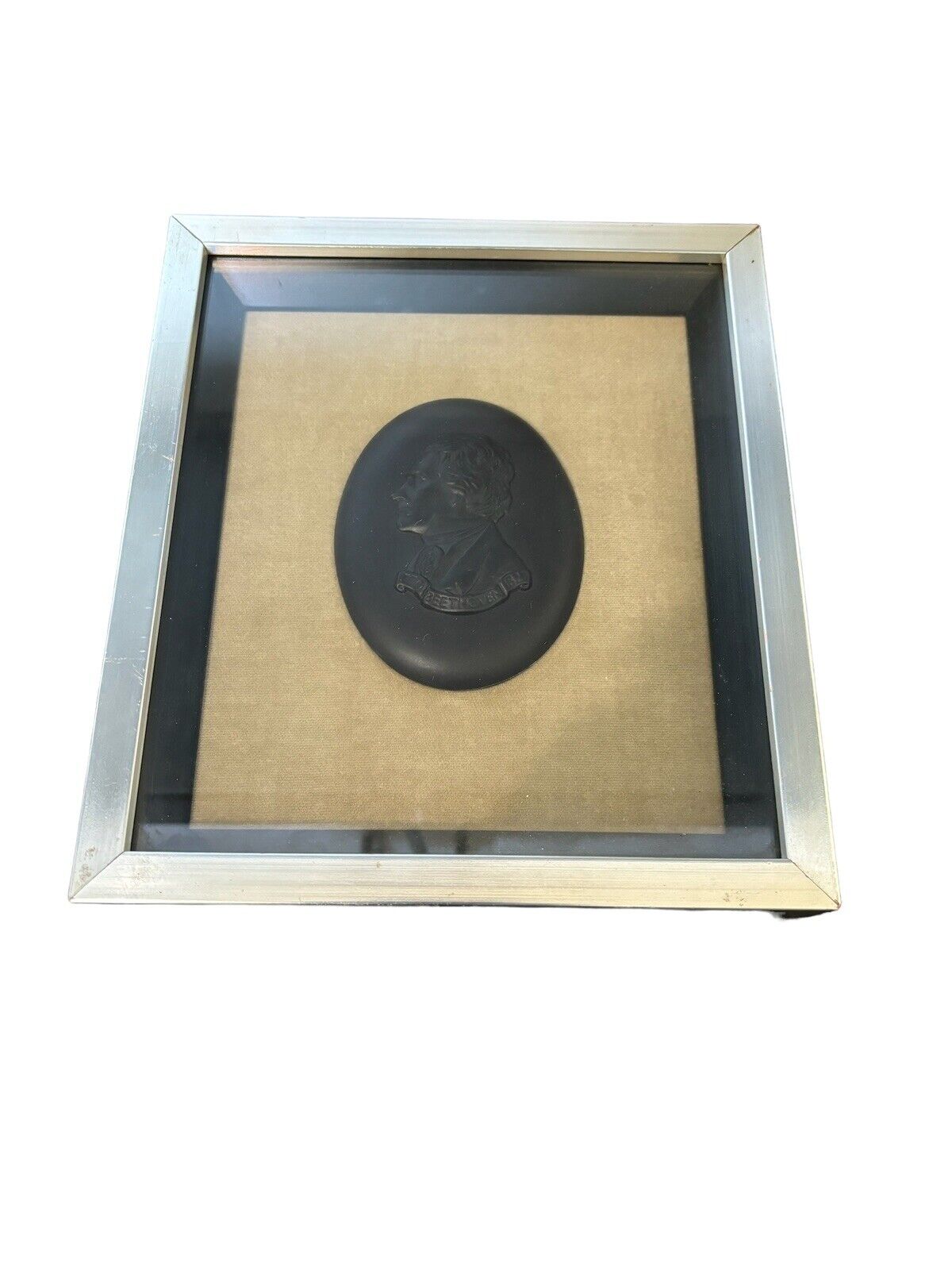 Wedgwood Basalt Ludwig van Beethoven Oval Medallion CUSTOM FRAMED