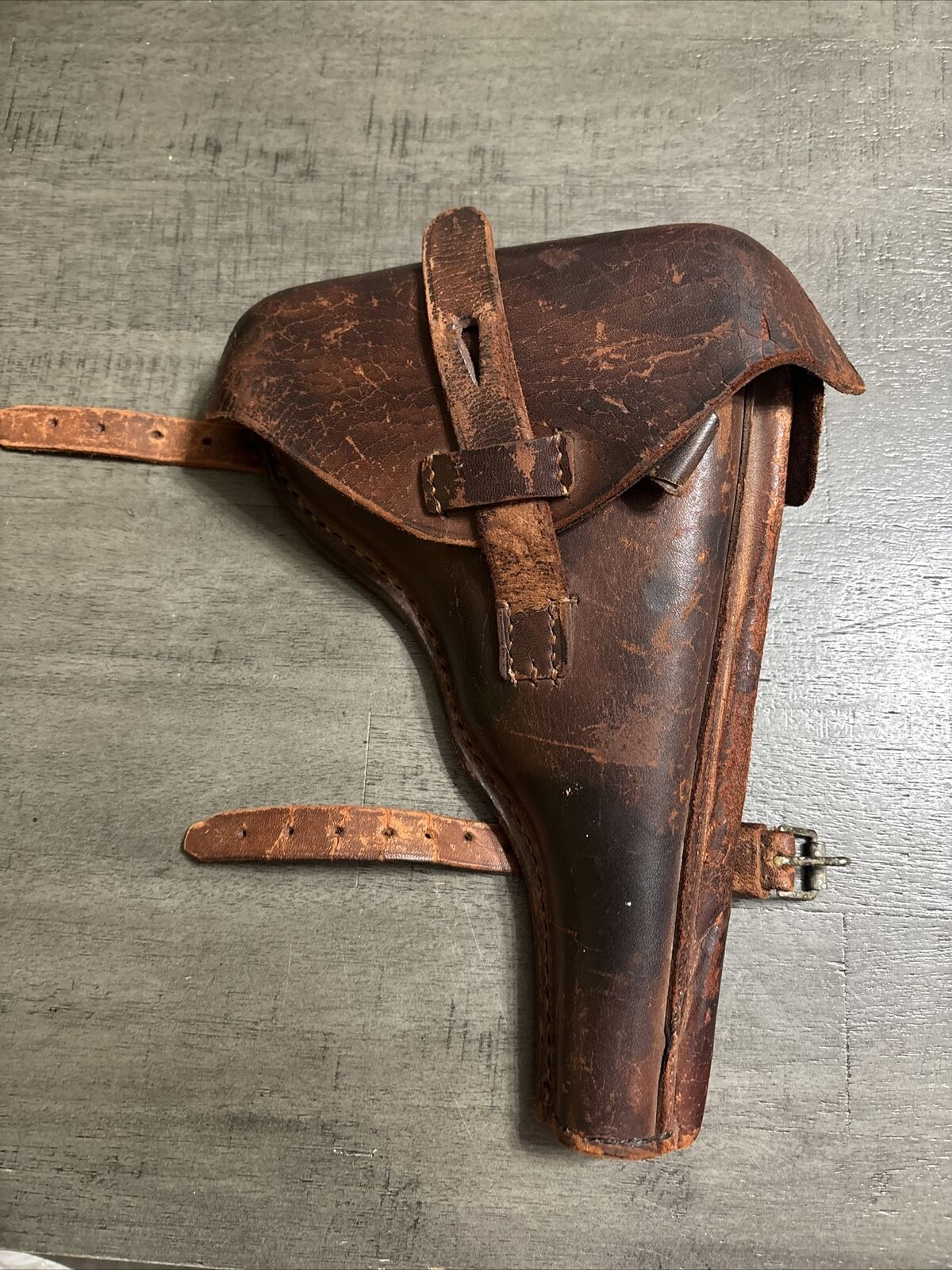 WW1 WWII BROWN LEATHER LUGER P08 HOLSTER