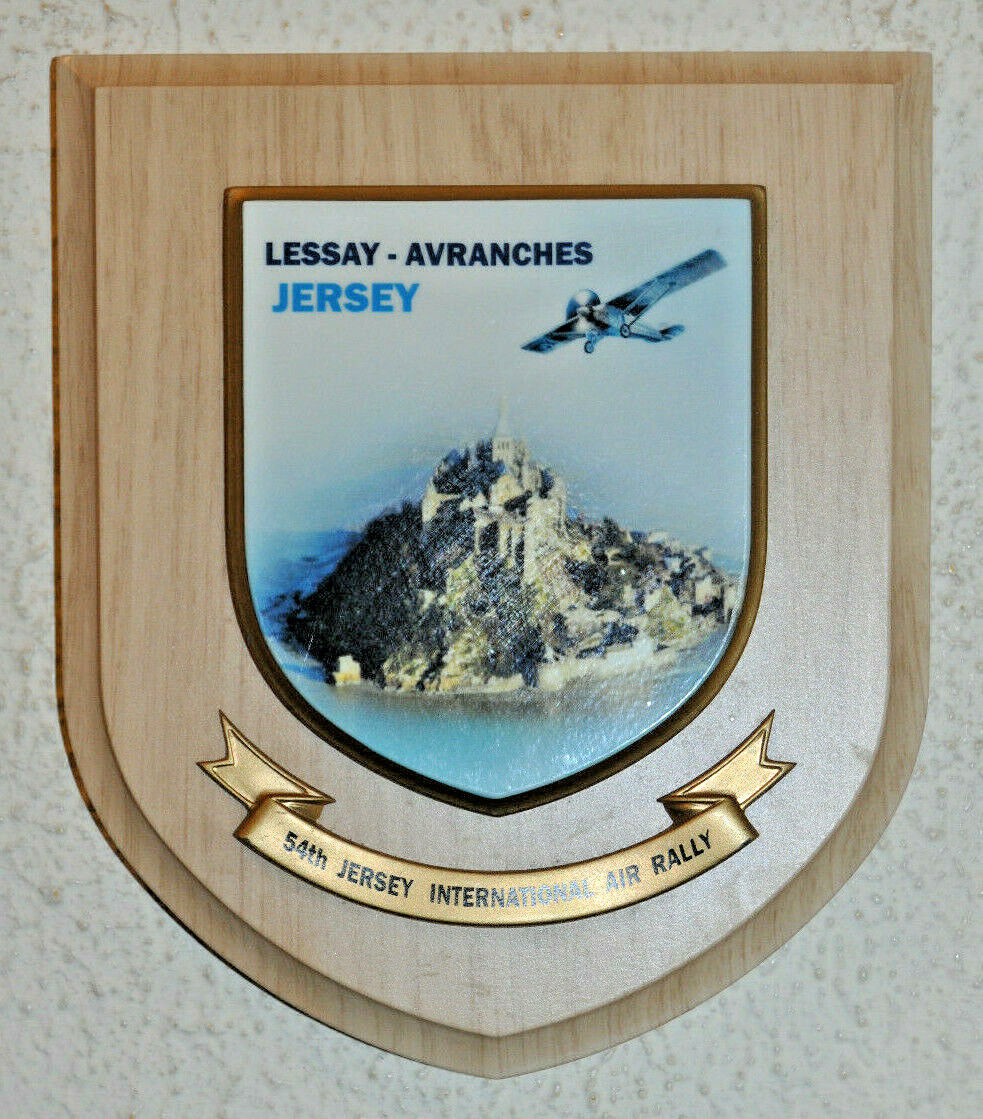 54th Jersey International Air Rally wall plaque shield Channel Islands Aero Club