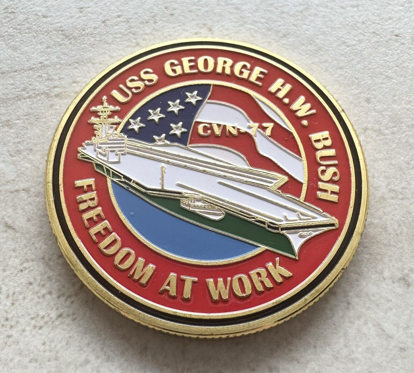 US NAVY USS GEORGE H.W. BUSH CVN-77 Challenge Coin