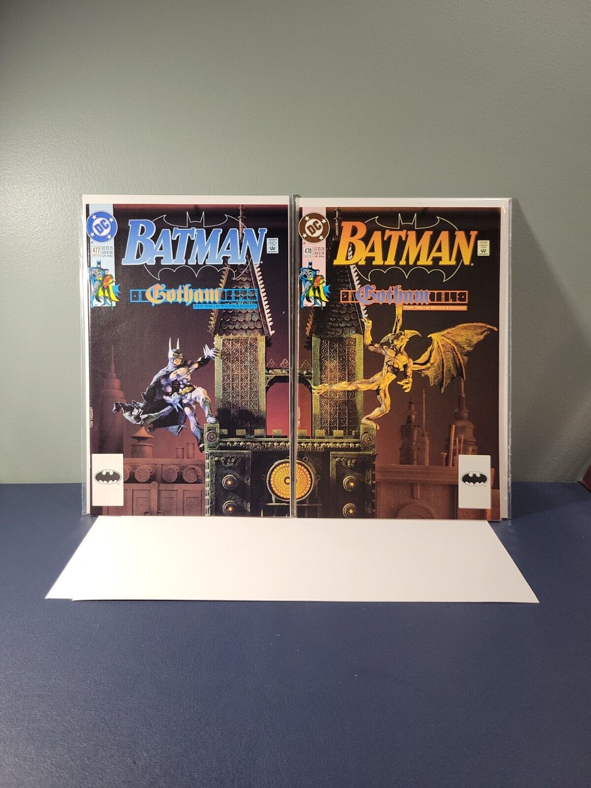 Batman 477 478 NM (9.4) Set Scale Model Connecting Cover High Grade White Pages