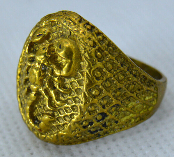 Ancient Antique Bronze Roman Scorbio Ring Artifact Very Stunning Authentic