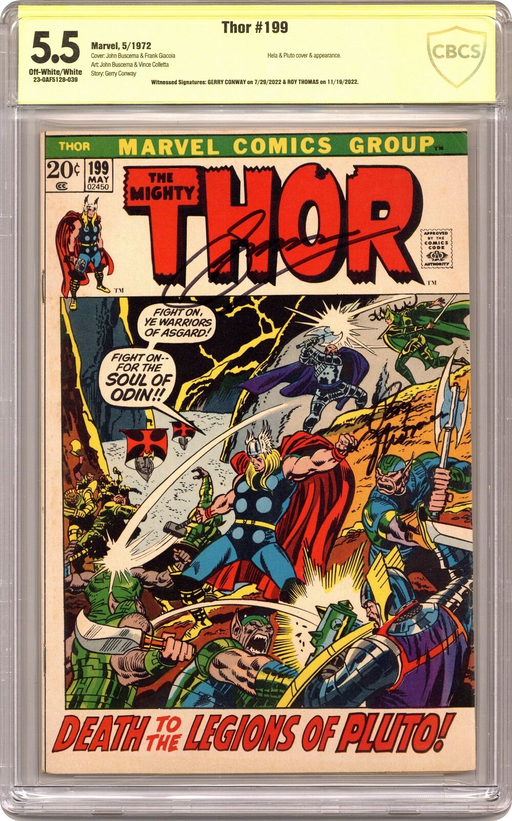 Thor #199 CBCS 5.5 SS Conway/Thomas 1972 23-0AF5128-039